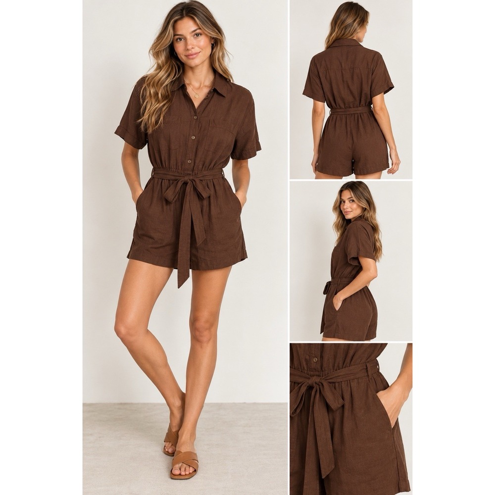 Abercrombie and Fitch Romper  Size XL  Linen Blend